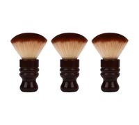 YUYTE Ensemble de 3 Brosses de Barbier, Manche en Bois pour le Cou et le Visage avec des Cheveux en Fibres Douces pour la Coupe de Cheveux, les Barbiers de Salon et le (Ensemble de pinceaux de