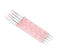 YUYTE Ensemble de 5 Stylos à Double extrémité pour Nail Art, Outil de Pointage Magnétique pour Peinture sur Ongles avec Têtes en Silicone, pour Manucure Professionnelle, Lignes de (PINK)