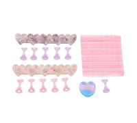 YUYTE Ensemble de Supports à Ongles Magnétiques, Rotatif à 360° en Forme de Cœur, Présentoir à Pression avec 11 Supports à Ongles et 48 Mastics Adhésifs pour Salon de Manucure DIY (avec 48 mastic