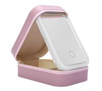 YUYTE Étui de Miroir de Maquillage de Voyage Portable avec Lumières LED, éclairage Réglable en 3 Couleurs, Petit Organisateur de Bijoux Anti-poussière, Mini étui de Train Cosmétique (Pink)