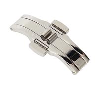 YUYTE Fermoir Déployant de Montre à Double Bouton en Acier Inoxydable, Accessoire de Remplacement de Fermoir de Bracelet en Acier Inoxydable (5 * 23)