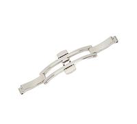 YUYTE Fermoir Depolyment de Montre de 4mm, Boucle de Bracelet de Montre en Acier Inoxydable Accessoire de Remplacement de Fermoir Pliant de Bouton-Poussoir pour Bracelet de Montre en (4 * 15)