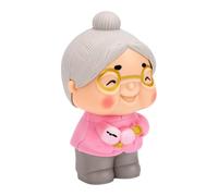 YUYTE Figurines de Couple de Personnes âgées, Décoration de Gâteau de Grands-parents Aimants Mignons, Adorable Couple de Dessin animé, Décoration de Gâteau D'anniversaire de (Grand-mère en plastique)