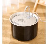 YUYTE Fontaine de Compagnie en Acier Inoxydable 3L 3L, Robinet D'arrosage en Métal pour Animaux de Compagnie, Fontaine pour Animaux de Compagnie pour Chats Intérieurs, Fournitures (Black)