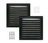 YUYTE Grille à Persiennes Carrée en Aluminium pour Ventilation de | Construction en Aluminium, Ouverture de 5 Pouces, Garages et Remises, Grille D'aération à Persiennes, Ensemble de 2 Pièces,