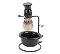 YUYTE Kit de Blaireau 3 en 1 pour Hommes, Blaireau Doux avec Support en Acier Inoxydable et Bol à Savon en Acrylique, Coffret de Toilettage pour Barbier