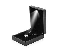 YUYTE LED Bague Box, Doublure en Velours Doux Intérieur Anti-rayures, Bagues/Pendentif/Bracelet/Collier pour la Collection et le Stockage