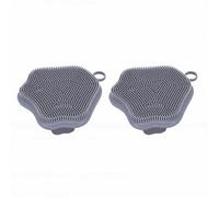 YUYTE Lot de 2 Brosses Nettoyantes pour le Visage en Silicone - Outil de Massage Exfoliant pour Nettoyage en Profondeur avec Brosse en Silicone Souple - Trou de Suspension pour Femmes (GRAY)