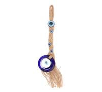 YUYTE Maison Objet Turc Amulette en Verre Turc - Bleu avec Corde de Jute pour la Maison et Le Bureau - Idéal Bonne Chance 5 Pouces
