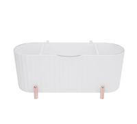 YUYTE Organisateur de Stockage de Cotons-tiges, Distributeur de Cotons-tiges et de Bouffées de Rouge à Lèvres à 3 Grilles Résistant à la Poussière pour la Maison et le Bureau du (WHITE)