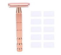 YUYTE Outil de Rasage Manuel, Conception de Recharge Unique Aiguisée pour le Rasage, Compact et Convivial avec une Construction en Métal de qualité, pour les Types de Peau (or rose)