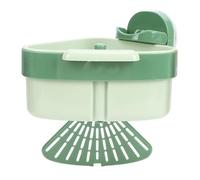 YUYTE Panier de Crépine D'évier D'angle avec Ventouses Fortes, égouttoir D'évier Triangulaire amélioré 2025 avec Trous de Drainage, Organisateur D'évier D'angle de Cuisine pour le (GREEN)