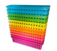 YUYTE Paniers Organisateurs de Crayons pour Salle de Classe, Paquet de 12 | Plastique PP, 25,2 X 7,4 X 6 Cm Chacun, Peut Contenir des Crayons, des Marqueurs, des Ciseaux, pour les Bureaux D'école ou