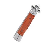 YUYTE Peigne à Interrupteur en Acier Inoxydable, Peigne de Poche Pliable pour Hommes, Femmes et Animaux de Compagnie avec Finition Brillante, Conception à Dents Larges pour la (manche en palissandre)