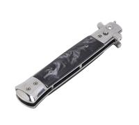 YUYTE Peigne Pliant de Poche, Peigne à Moustache en Acier Inoxydable avec Dents Larges, Outil de Coiffure Portable pour Barbe et Cheveux pour Hommes (Manche Coquillage Noir)