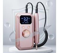 YUYTE Perceuse à Ongles électrique Professionnelle 32 Vitesses, Affichage LED, Lime à Ongles, 11 Forets, Vernis à Poudre en Gel Acrylique, or Rose, Applicable à la Maison et au Salon