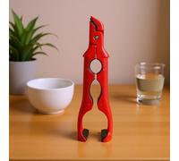 YUYTE Pince pour Plaque Chauffante, Support de Bol Anti-brûlure 3 en 1 avec Ouvre-bocal intégré, Poignée Ergonomique pour Ustensiles de Cuisine, ABS Rouge