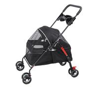 YUYTE Poussette Pliable 3 en 1 pour Animaux de Compagnie avec 4 Roues - Transporteur Portable pour Animaux de Compagnie, Siège D'auto et Panier de Rangement pour Chiens et Chats de