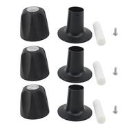 YUYTE Remplacement de Bouton de Douche 3 Pièces, Poignée en Alliage de Zinc pour Robinet de Baignoire-douche, avec Base et Tuyau (BLACK)