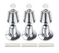 YUYTE Remplacement de Bouton de Douche 3 Pièces, Poignée en Alliage de Zinc pour Robinet de Baignoire-douche, avec Base et Tuyau (SILVER)