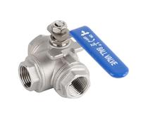 YUYTE Robinet à Boisseau Sphérique en Acier Inoxydable 304, Filetage Femelle à Trois Voies DN15 1/2", avec Protection contre la Rouille et Longue Durée de Vie, pour les Applications