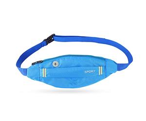 YUYTE Sac Banane de Course à Pied, Sac Banane pour Hommes et Femmes, en Nylon Résistant à l'eau, Boucle à Dégagement Rapide Réglable, Fermeture à Glissière, Trou pour écouteurs pour (Blue)