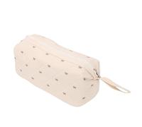 YUYTE Sac de Voyage pour Outils Capillaires, Organisateur en Polyester matelassé avec Cadre Robuste pour Fers à Friser et Coiffeurs, Rangement Portable à Large Ouverture (Beige avec nœud café)
