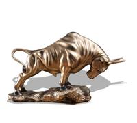 YUYTE Sculpture de Taureau Feng Shui Doré en Résine, Figurine de Taureau, Bonne Chance de Carrière et de Richesse, Cadeaux Décoration de Table de B