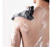 YUYTE Serviette Exfoliante Japonaise JumpStar pour le Dos - Allongée 25 X 100 Cm, Maille Douce Double Face pour une Exfoliation Efficace de la Peau (Grille noire)