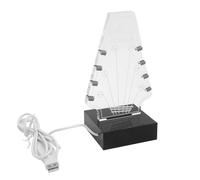 YUYTE Support de Médiator Lumineux, Vitrine LED Alimentée par USB en Forme de Tête de Guitare, Design en Acrylique et en Bois, Accessoires de Guitare, Cadeau pour Hommes et Amateurs