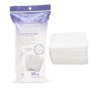 YUYTE Tampons Démaquillants Jetables, 3 Couches de Bords Pressés, Tampons Absorbants Double Face en Coton Doux pour le Nail Art et la beauté, avec Bords étroitement Collés pour éviter (50 pièces)