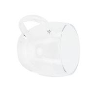 YUYTE Tasse élégante en Verre Borosilicate à Double Paroi avec Poignée Ergonomique pour café, thé et Tasse à Boisson Transparente de 350 Ml (150 ml)