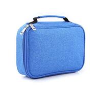 YUYTE Trousse à Crayons à 72 Emplacements, Sac Stylos Fermeture éclair de Grande capacité avec Colonnes élastiques et Sangle de Poignée pour étudiants Artistes Fournitures d'art (Blue)