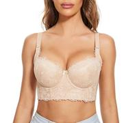 YUYUCH Soutien-Gorge à Armatures Push-up à Couverture complète pour Femmes,Soutien-Gorge à Bonnet Profond Hide Back Fat,Soutien-Gorge latéral à Dos Large Sculpting Uplift