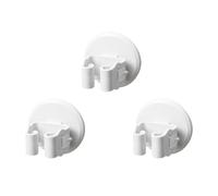 YUYUETIME 3 Pièces Porte-Balai Mural à Ventouse, Pinces ABS Blanc | Rangement sans Perçage, Rouleau Antidérapant et Pastilles Adhésives, pour Salle de Bain Cuisine
