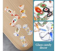 YUYUETIME 6 pièces Ornements Verre Bonbons Colorés Décoratifs Maison Art Verre Soufflé Élégant