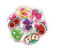 YUYUETIME 7 paires Boucles Oreilles Clips Fruits Créatifs Argile Souple Colorées pour Femme Accessoires Oreilles Sans Perçage Design Cartoon Adorable