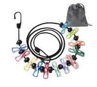 YuYueWeiXiao Corde à linge de voyage portable rétractable avec 12 clips et 13 boucles de positionnement pour voyage, vacances, plein air, camping (180-360 cm)