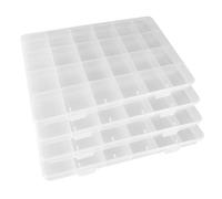 YuYueWeiXiao Lot de 4 boîtes de rangement transparentes à 24 compartiments pour petits objets - Organisateur de bijoux pour boucles d'oreilles, perles, fournitures de bureau - Plastique Lego - Boîte à