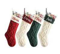 YUYUGO 2025 Chaussette de Noël Personnalisée - Grandes Chaussette de Noel avec Nom, Personnalisée Chaussettes de Noël Tricotées, Décorations de Noel Personnalisées pour Réunions de Famille Fêtes