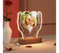 YUYUGO Cadeau Fête des Mères Personnalisé pour Maman - Lampe Personnalisée avec Photo - Lumineux Cadre Photo Personnalisé - Idée Cadeau Maman Fete des Meres Original