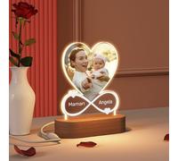 YUYUGO Cadeau Fête des Mères Personnalisé pour Maman - Lampe Personnalisée avec Photo - Lumineux Cadre Photo Personnalisé - Idée Cadeau Maman Fete des Meres Original