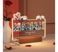 YUYUGO Cadeau Fête des Mères Personnalisé pour Maman - Lampe Personnalisée avec Photo - Lumineux Cadre Photo Personnalisé - Idée Cadeau Maman Fete des Meres Original