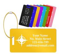 YUYUGO Etiquette Valise Bagage Personnalisables en Alliage d'Aluminium - Gravure Gratuite (Nom/Symbole) - Étiquettes Résistantes pour Avion, Voyage Pro - Compatible Valise Cabine, Bagage à Main