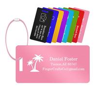 YUYUGO Etiquette Valise Bagage Personnalisables en Alliage d'Aluminium - Gravure Gratuite (Nom/Symbole) - Étiquettes Résistantes pour Avion, Voyage Pro - Compatible Valise Cabine, Bagage à Main