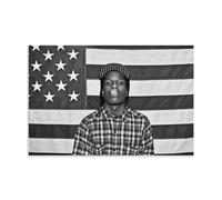 YUYUMEGDE ASAP_Rocky Flag Black Singer, poster décoratif sur toile, affiche murale et image d'art moderne pour chambre à coucher (30 x 45 cm)