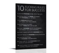 YUYUMEGDE Poster décoratif sur toile « 10 Rules For Success » - Impression d'art moderne pour chambre à coucher - 50 x 75 cm