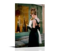 YUYUMEGDE Poster décoratif sur toile Audrey Hepburn - Robe noire - Poster et image d'art moderne pour chambre à coucher - 20 x 30 cm