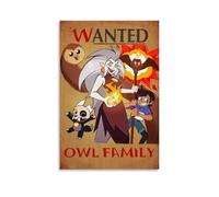 YUYUMEGDE Poster décoratif sur toile avec dessin animé Wanted The Owl Gang - Impression d'art moderne pour chambre à coucher - 20 x 30 cm