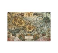 YUYUMEGDE Poster décoratif sur toile Horus Heresy Map of Terra - Impression d'art moderne pour chambre à coucher - 50 x 75 cm